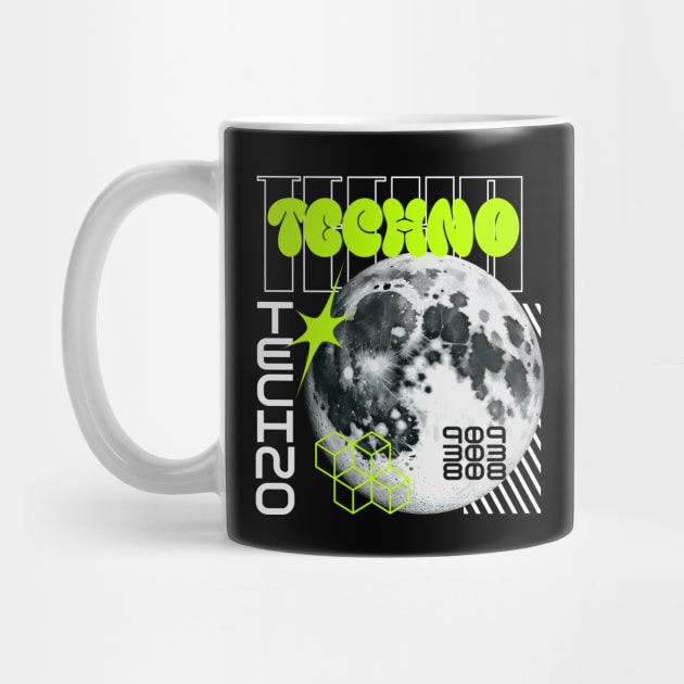 TECHNO - Y2K planet (lime) by DISCOTHREADZ 